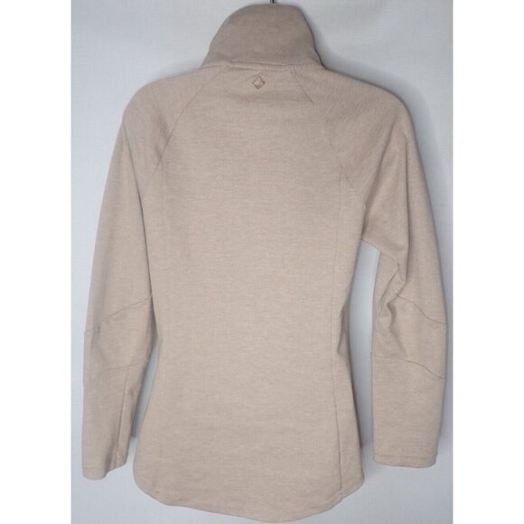 Prana Zip Neck Sweater top Women S Tan Gorpcore Casual Hike trail Outdoor Unique - Picture 8 of 9